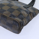 FENDI Pecan Canvas Hand Bag 2way Brown Black Auth 69215-15