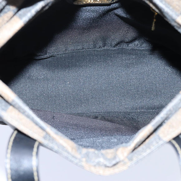 FENDI Pecan Canvas Hand Bag 2way Brown Black Auth 69215