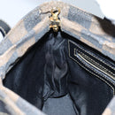 FENDI Pecan Canvas Hand Bag 2way Brown Black Auth 69215-18