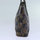 FENDI Pecan Canvas Hand Bag 2way Brown Black Auth 69215-3