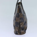 FENDI Pecan Canvas Hand Bag 2way Brown Black Auth 69215-5
