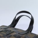 FENDI Pecan Canvas Hand Bag 2way Brown Black Auth 69215-8