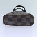 FENDI Pecan Canvas Hand Bag 2way Brown Black Auth 69215-6