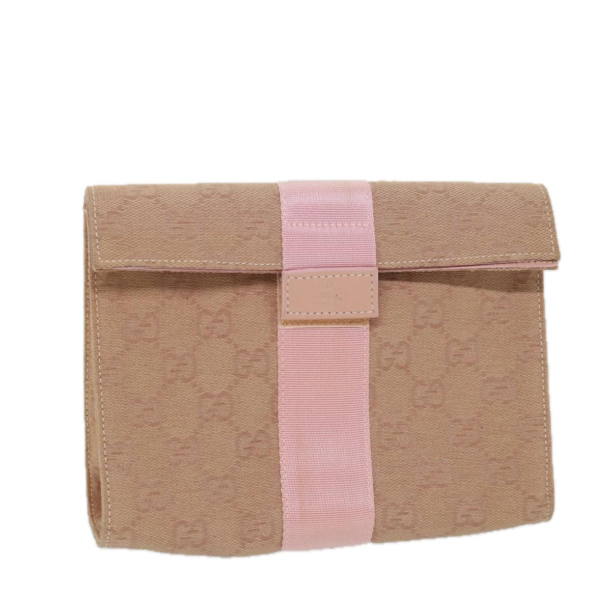 GUCCI GG Canvas Clutch Bag Pink 039 0992 Auth 69230