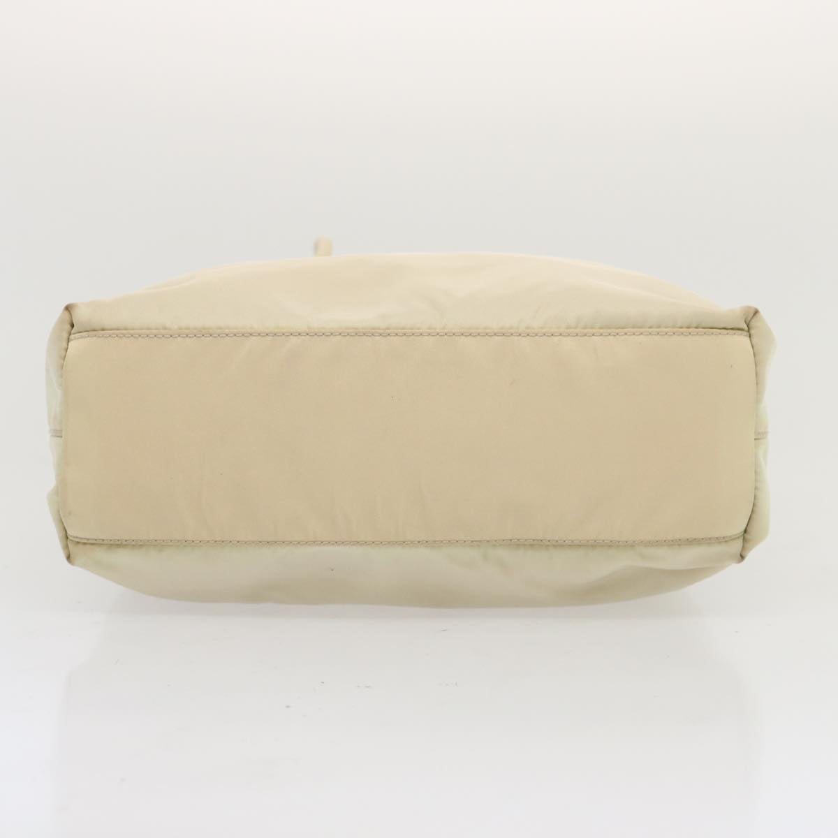 PRADA Tote Bag Nylon Cream Auth 69235