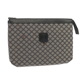 CELINE Macadam Canvas Clutch Bag Navy Auth 69236