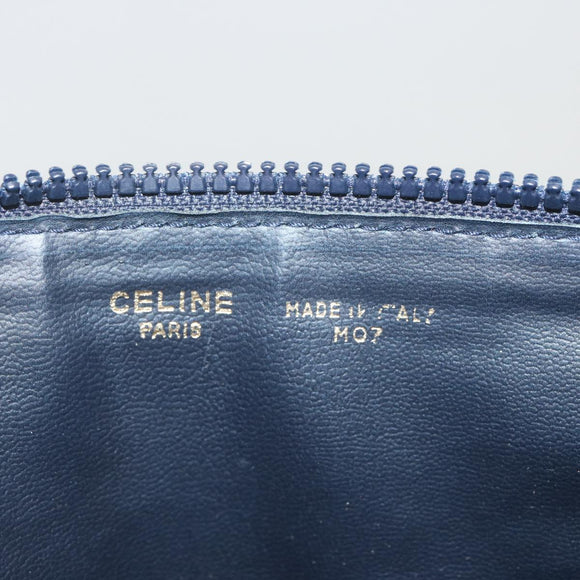 CELINE Macadam Canvas Clutch Bag Navy Auth 69236