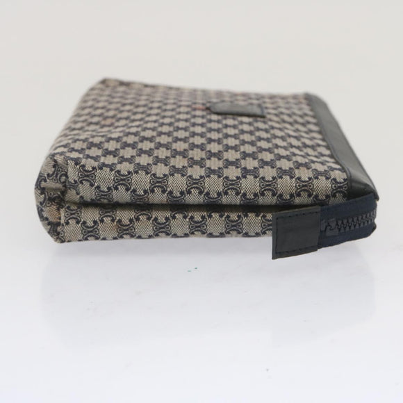 CELINE Macadam Canvas Clutch Bag Navy Auth 69236