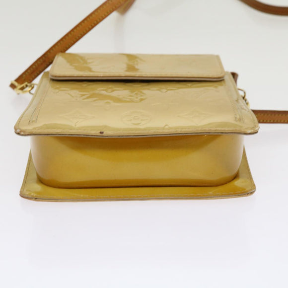 LOUIS VUITTON Monogram Vernis Motto Accessory Pouch Beige M91136 LV Auth 69248