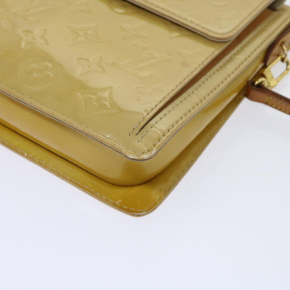 LOUIS VUITTON Monogram Vernis Motto Accessory Pouch Beige M91136 LV Auth 69248