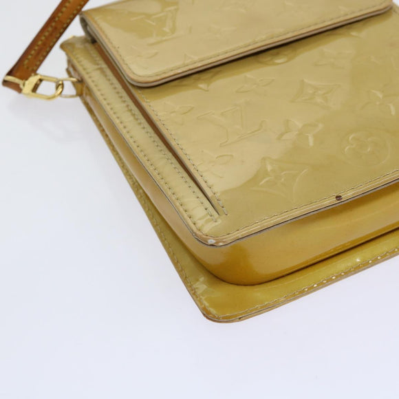 LOUIS VUITTON Monogram Vernis Motto Accessory Pouch Beige M91136 LV Auth 69248