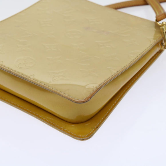 LOUIS VUITTON Monogram Vernis Motto Accessory Pouch Beige M91136 LV Auth 69248