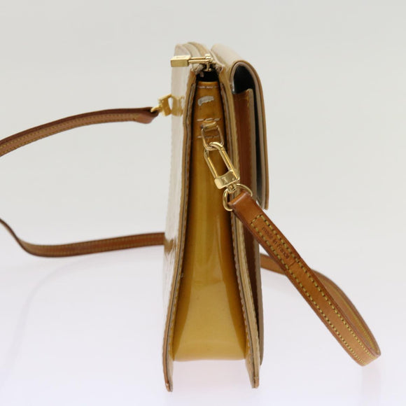 LOUIS VUITTON Monogram Vernis Motto Accessory Pouch Beige M91136 LV Auth 69248