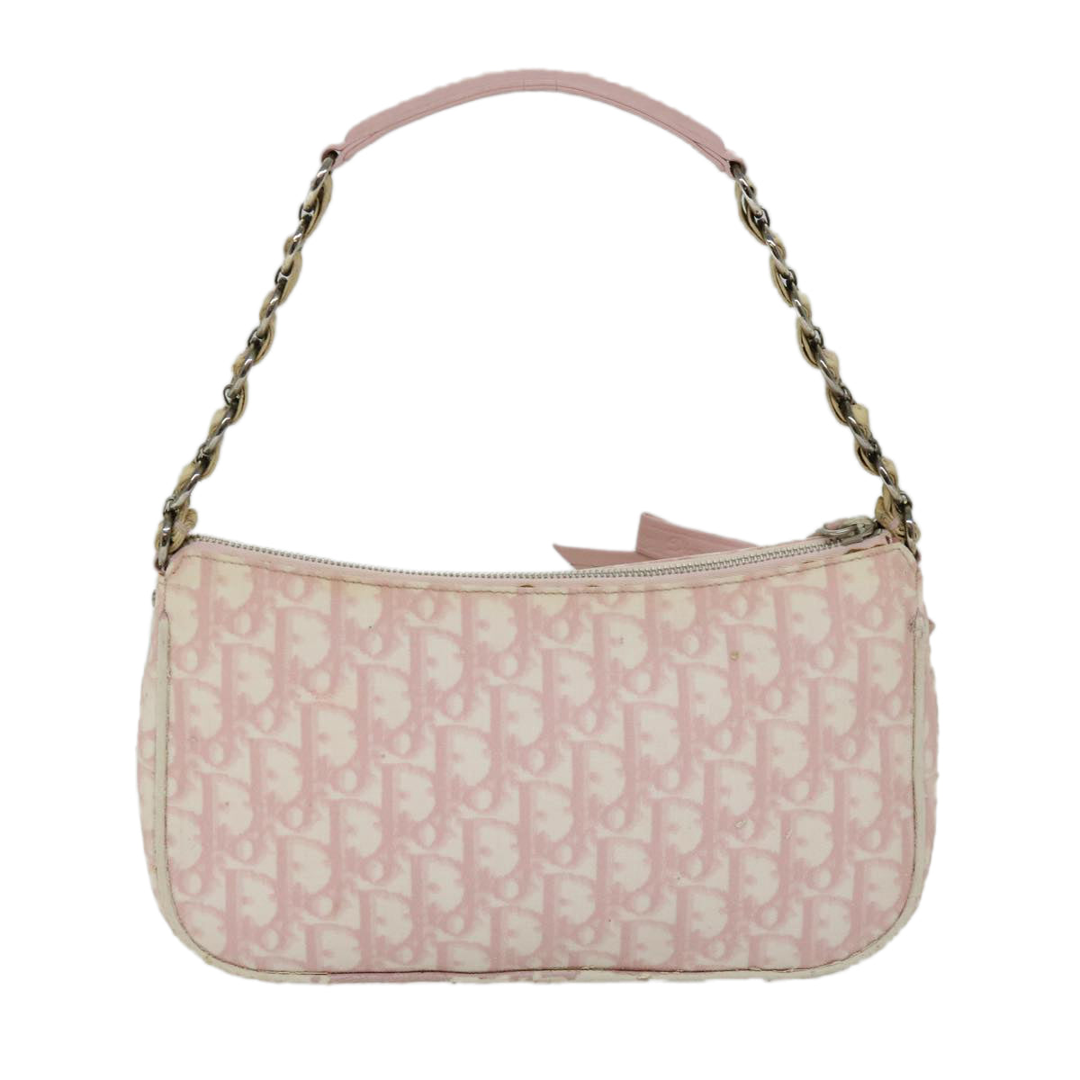 Christian Dior Romantic Shoulder Bag PVC Pink White Auth 69252