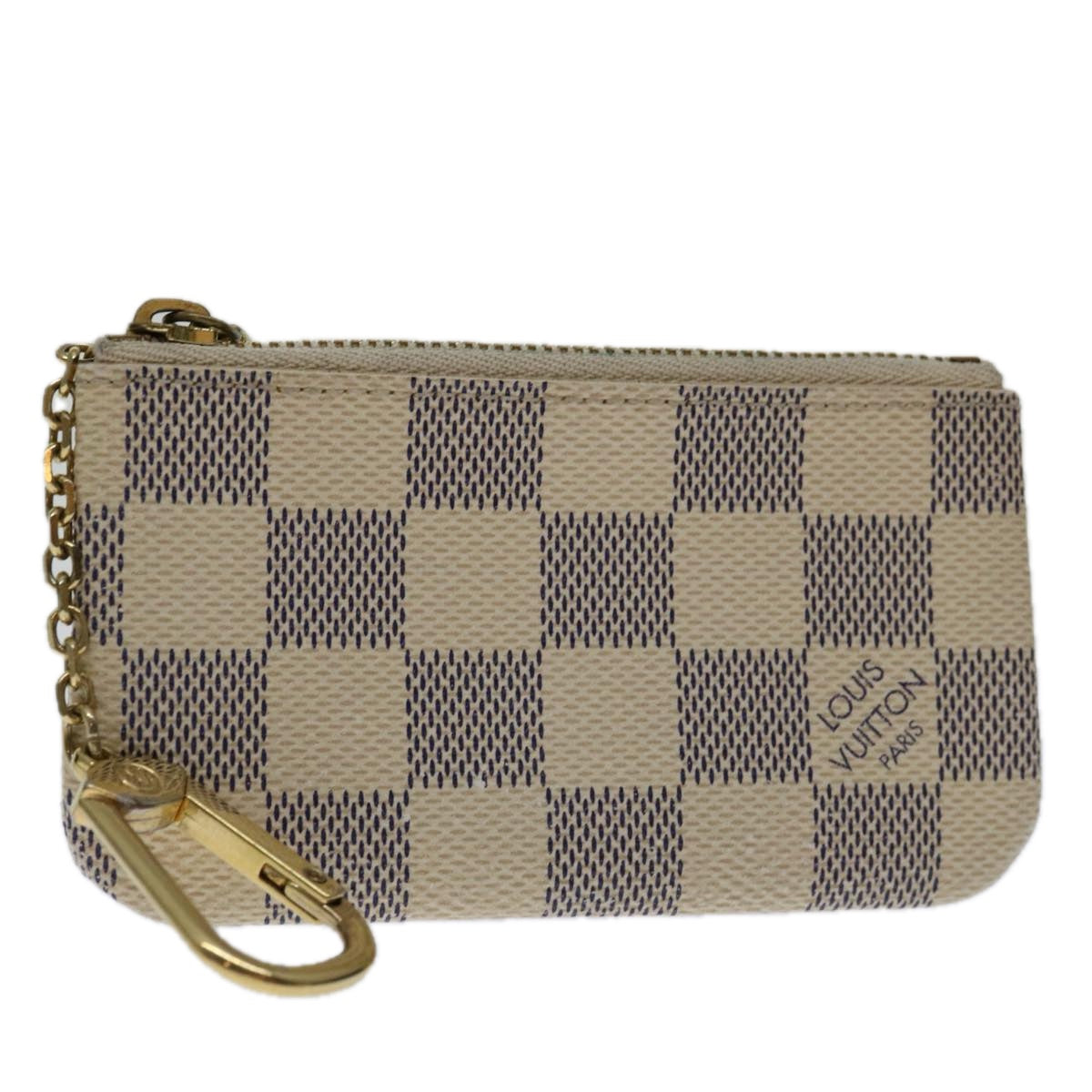 LOUIS VUITTON Damier Azur Pochette Cles Coin Purse N62659 LV Auth 69263