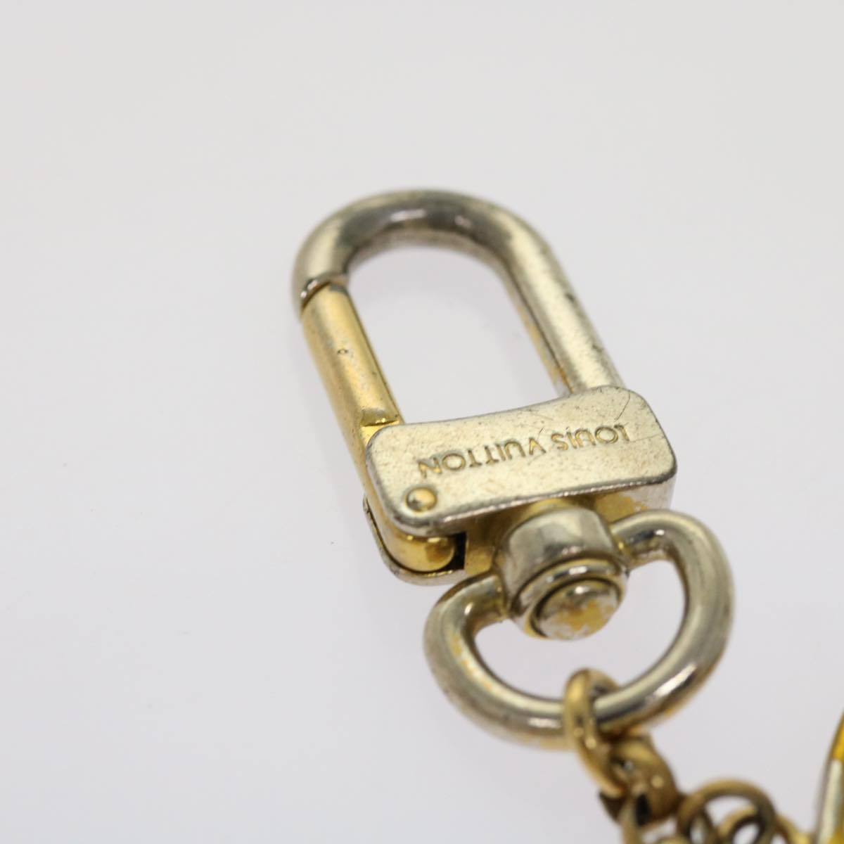 LOUIS VUITTON Porte Cles Chainne New Wave Key Holder Gold M63748 LV Auth 69265