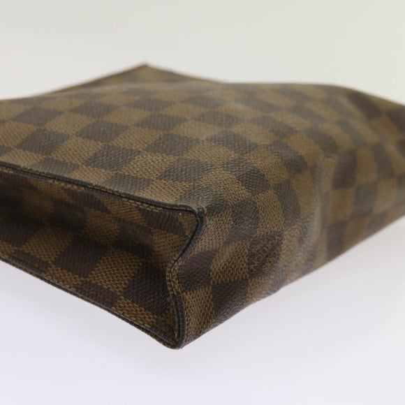 LOUIS VUITTON Damier Ebene Poche Toilette 26 Pouch N47543 LV Auth 69267