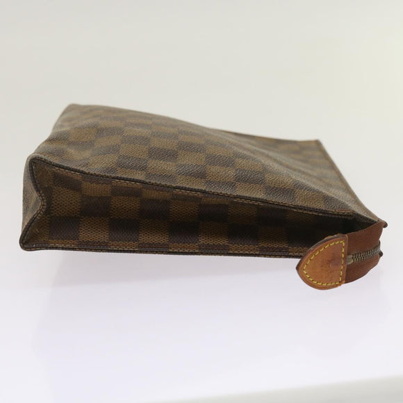 LOUIS VUITTON Damier Ebene Poche Toilette 26 Pouch N47543 LV Auth 69267