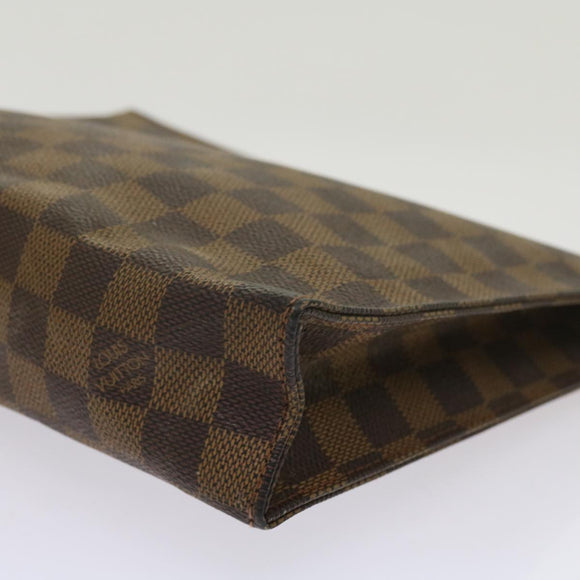 LOUIS VUITTON Damier Ebene Poche Toilette 26 Pouch N47543 LV Auth 69267