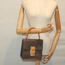 CELINE Macadam Canvas Hand Bag PVC Brown Auth 69272-21