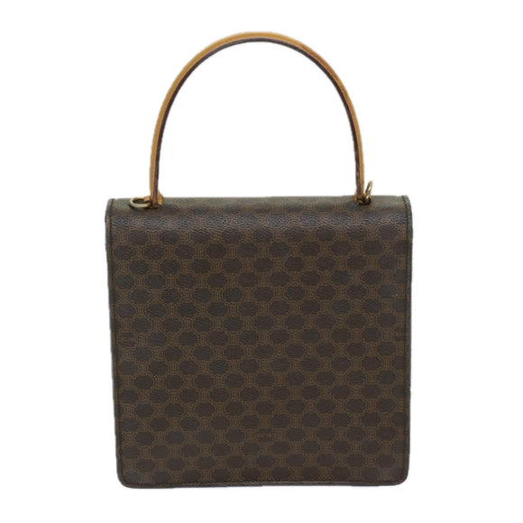 CELINE Macadam Canvas Hand Bag PVC Brown Auth 69272