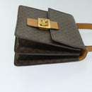 CELINE Macadam Canvas Hand Bag PVC Brown Auth 69272-3