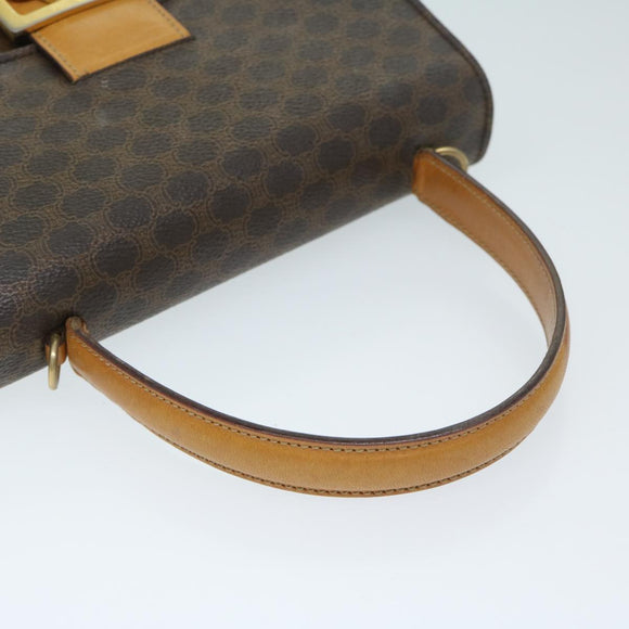 CELINE Macadam Canvas Hand Bag PVC Brown Auth 69272