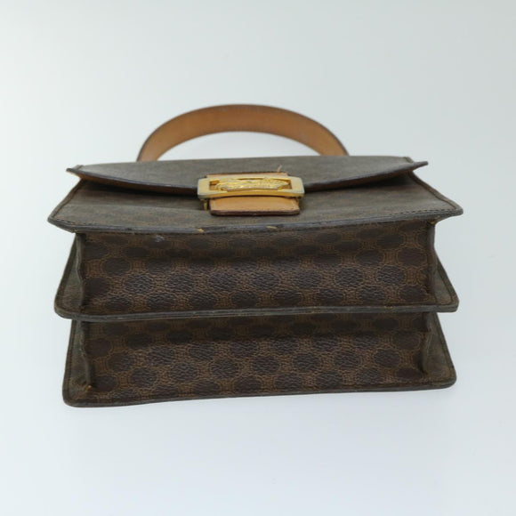 CELINE Macadam Canvas Hand Bag PVC Brown Auth 69272