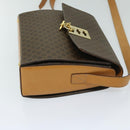CELINE Macadam Canvas Umhängetasche PVC Braun Auth 69278-3