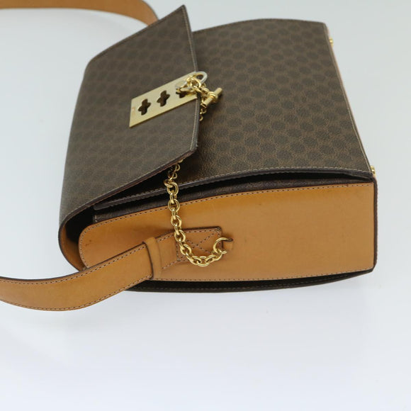 CELINE Macadam Canvas Shoulder Bag PVC Brown Auth 69278