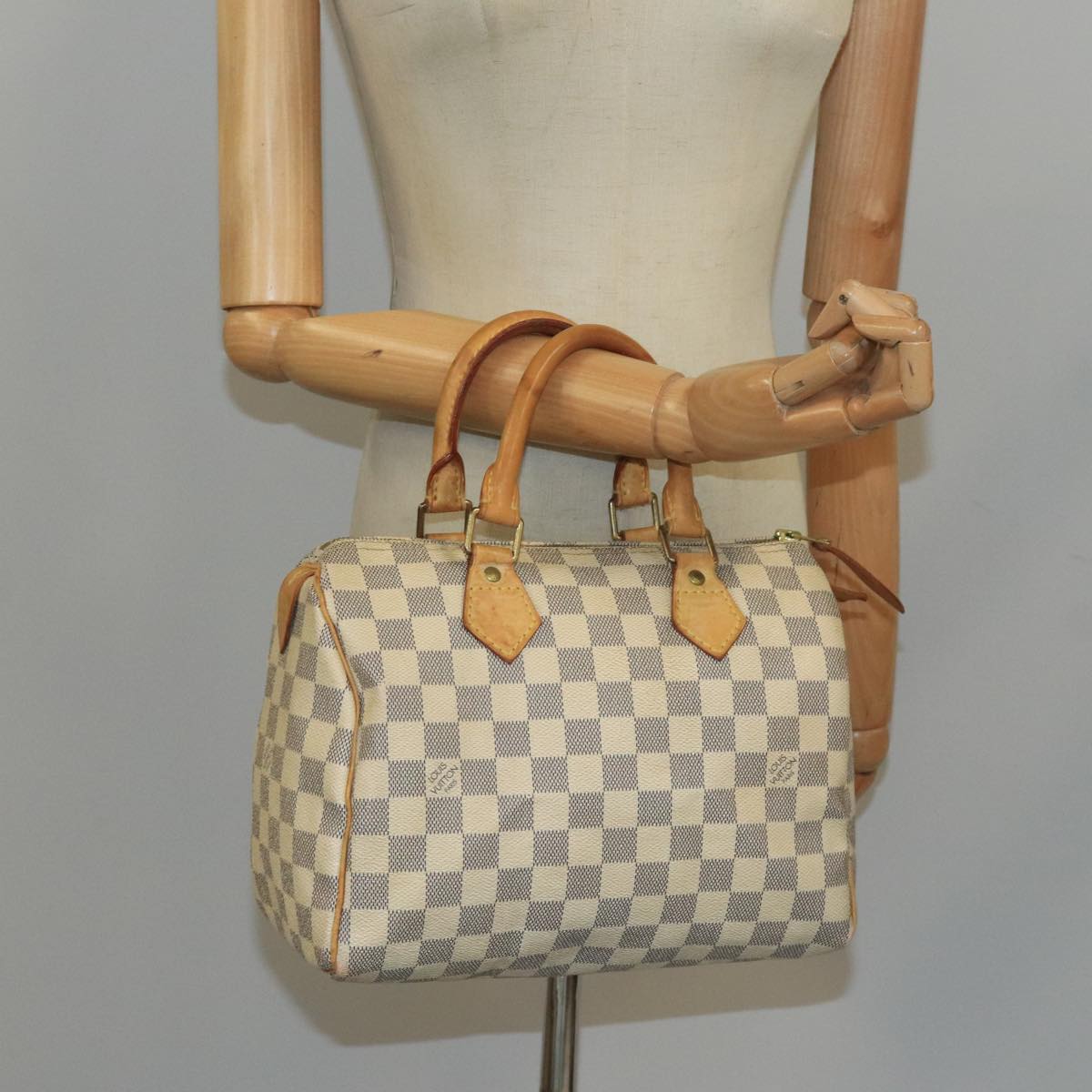 LOUIS VUITTON Damier Azur Speedy 25 Hand Bag N41534 LV Auth 69312