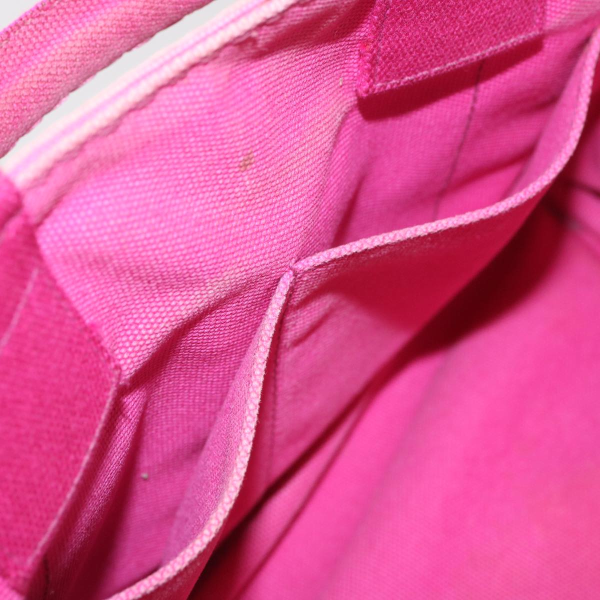 PRADA Canapa PM Hand Bag Canvas Pink Auth 69334