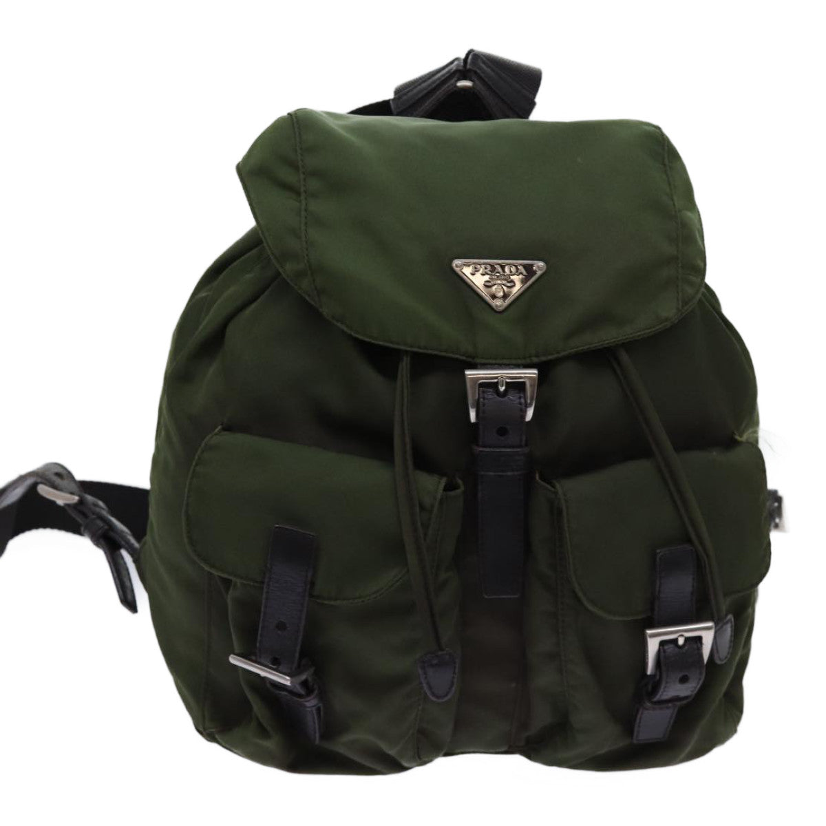 PRADA Backpack Nylon Khaki Auth 69344