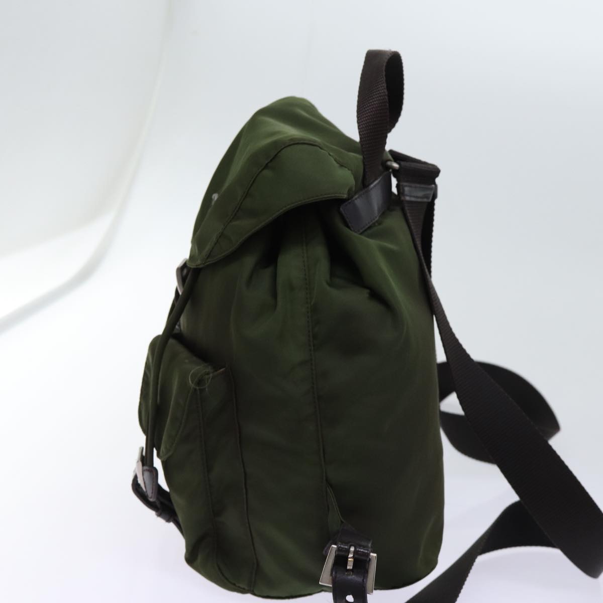 PRADA Backpack Nylon Khaki Auth 69344