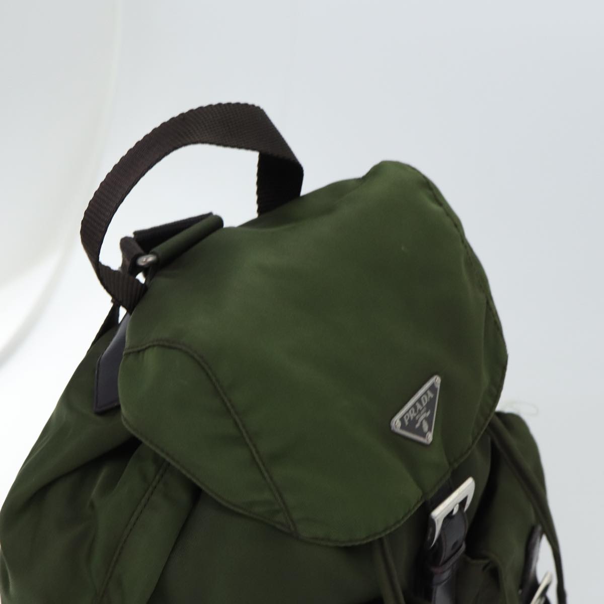 PRADA Backpack Nylon Khaki Auth 69344