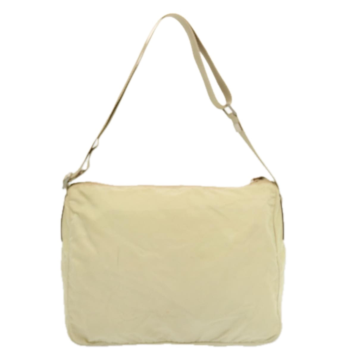 PRADA Shoulder Bag Nylon Cream Auth 69345 - 0