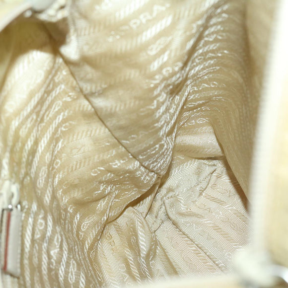 PRADA Shoulder Bag Nylon Cream Auth 69347
