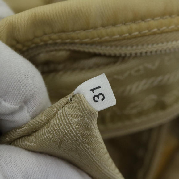 PRADA Shoulder Bag Nylon Cream Auth 69347