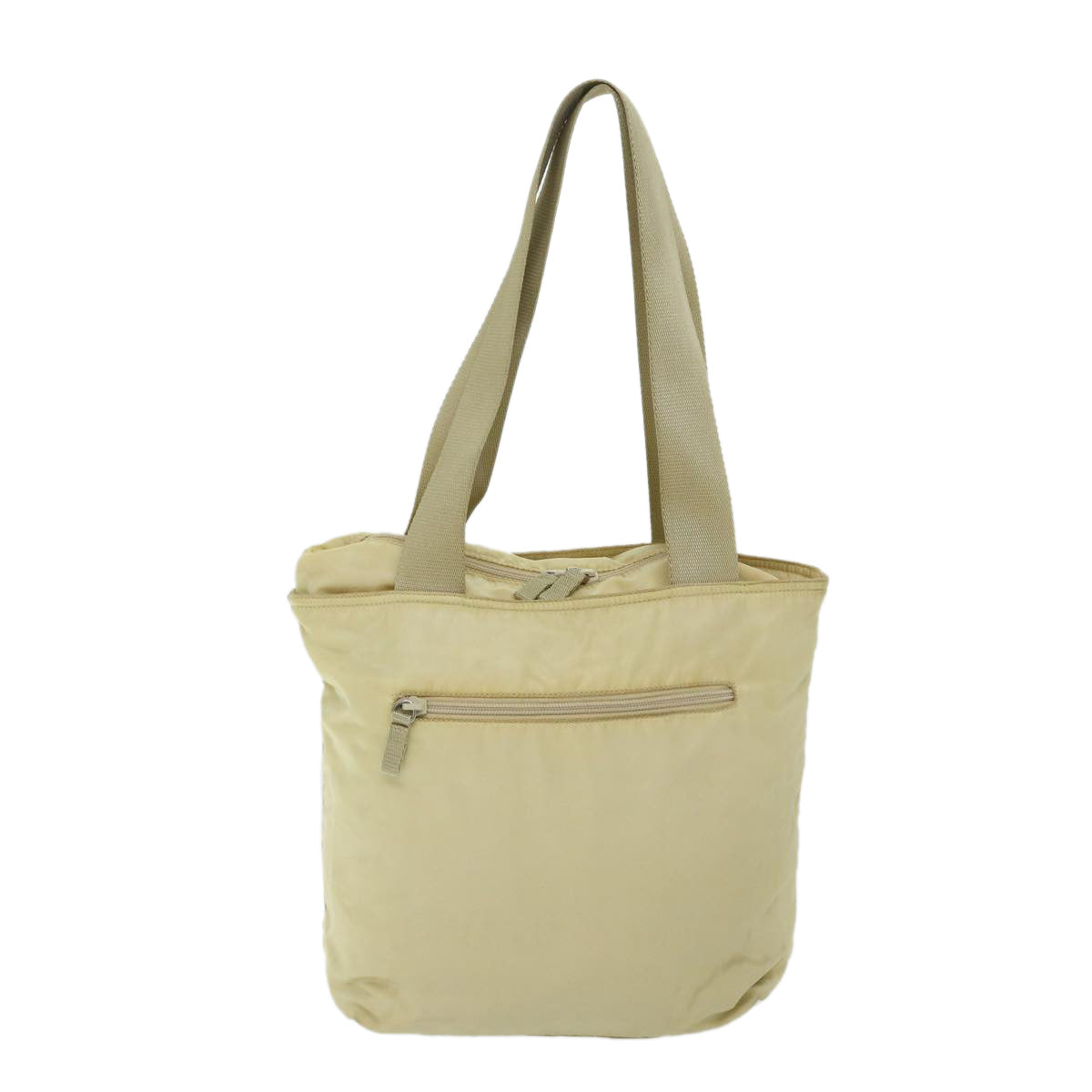 PRADA Shoulder Bag Nylon Cream Auth 69347 - 0