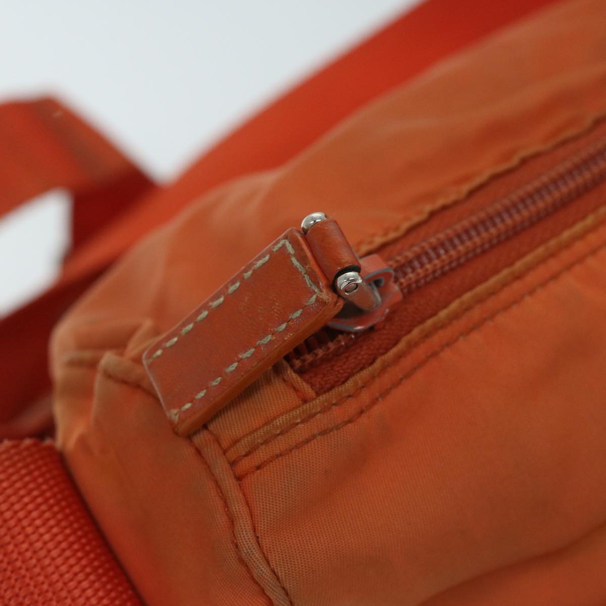 PRADA Shoulder Bag Nylon Orange Auth 69348