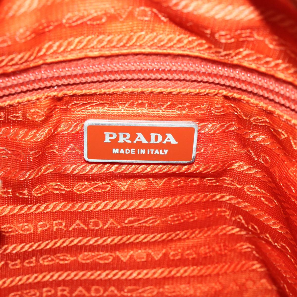 PRADA Shoulder Bag Nylon Orange Auth 69348