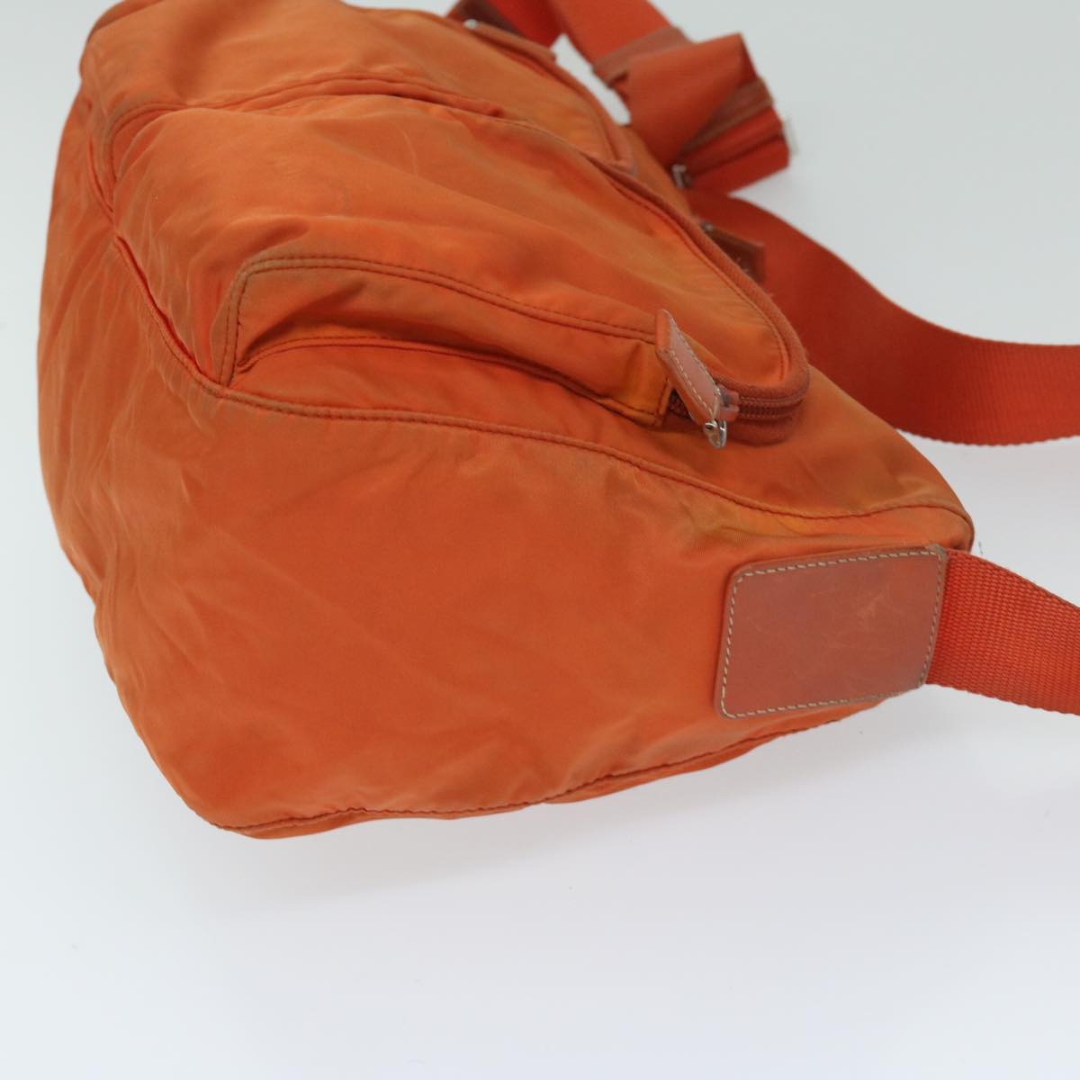 PRADA Shoulder Bag Nylon Orange Auth 69348