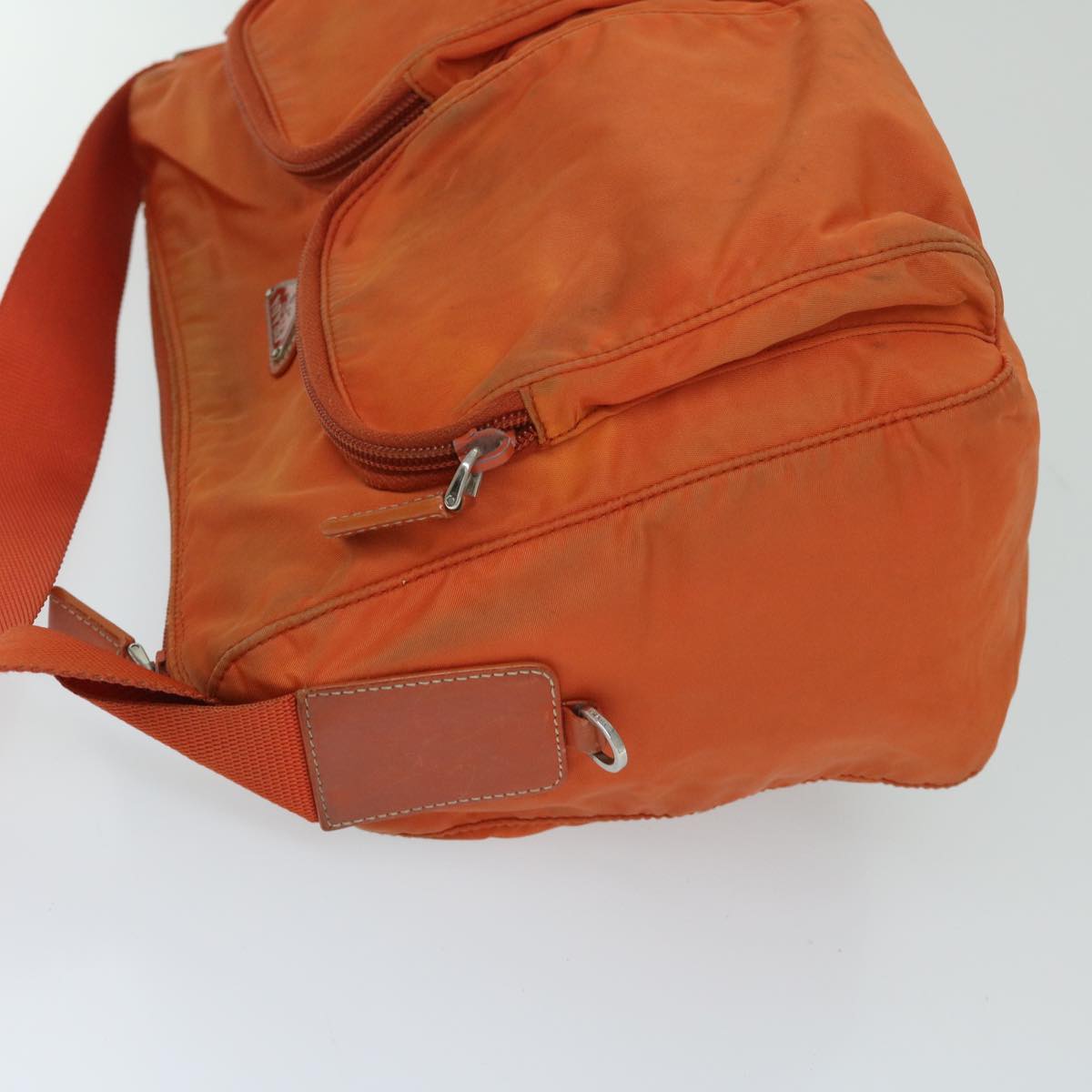 PRADA Shoulder Bag Nylon Orange Auth 69348