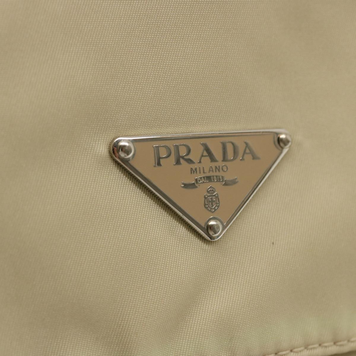 PRADA Shoulder Bag Nylon Cream Auth 69349