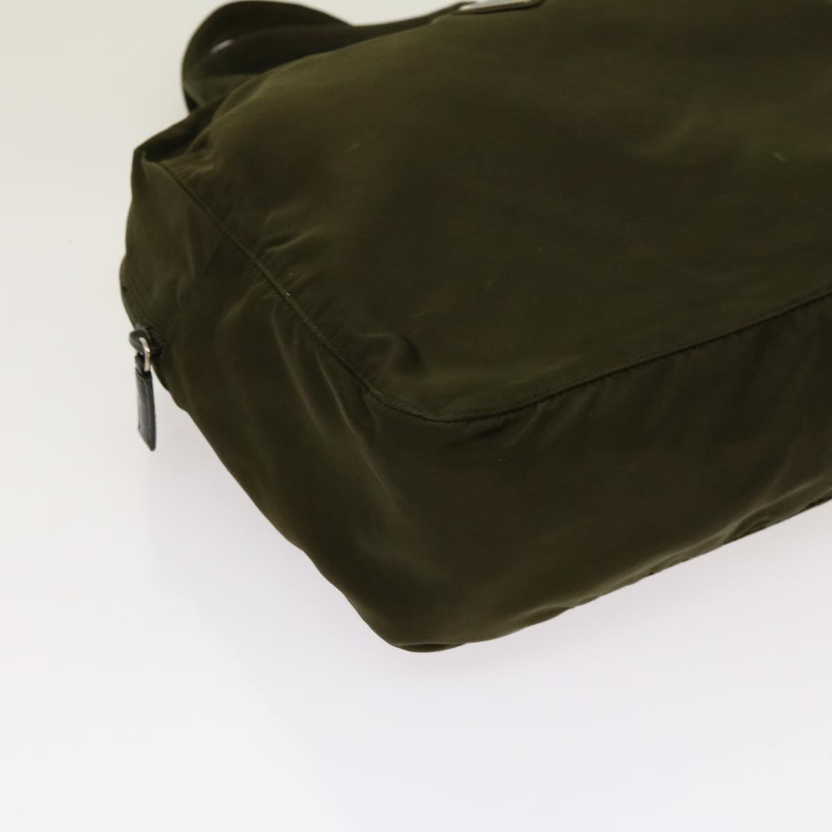 PRADA Hand Bag Nylon Khaki Auth 69353