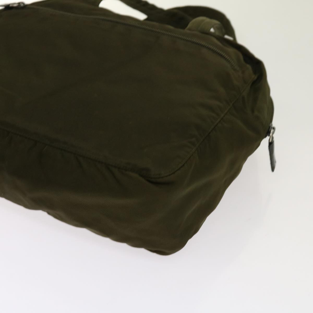 PRADA Hand Bag Nylon Khaki Auth 69353