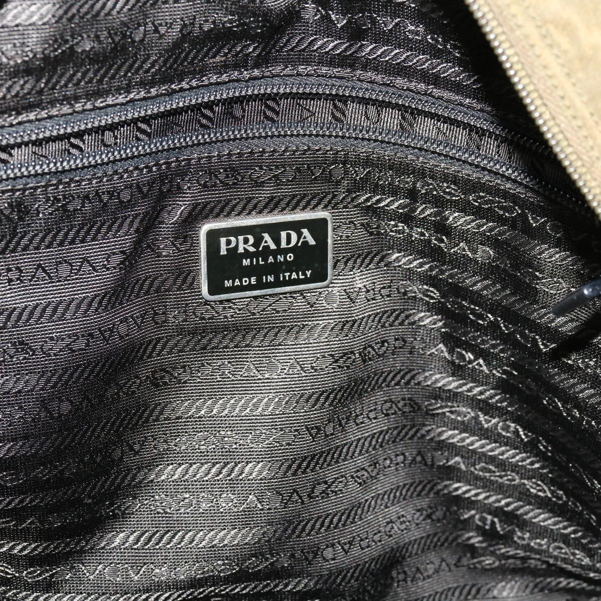 PRADA Hand Bag Nylon Khaki Auth 69353