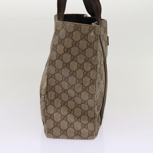 GUCCI GG Supreme Tote Bag PVC Beige 141624 Auth 69369