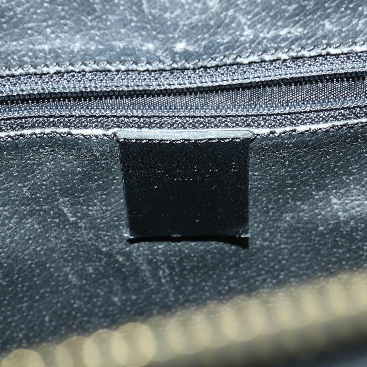 CELINE Macadam Canvas Hand Bag PVC Black Auth 69372