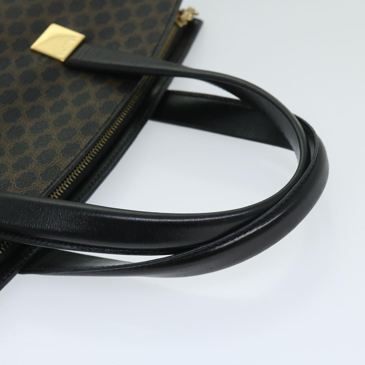 CELINE Macadam Canvas Hand Bag PVC Black Auth 69372